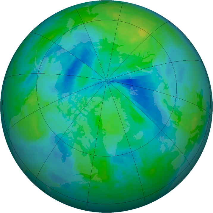 Arctic ozone map for 06 September 1996